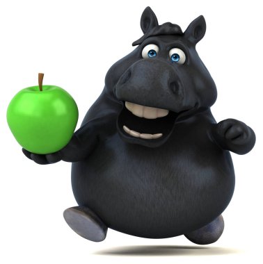 Elmalı eğlenceli at - 3D Görüntü