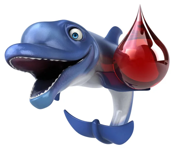 Fun Dolphin Drop Illustration — Stock Photo, Image
