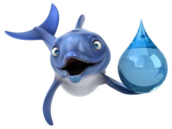 Веселый Дельфин Каплей Иллюстрация — стоковое фото