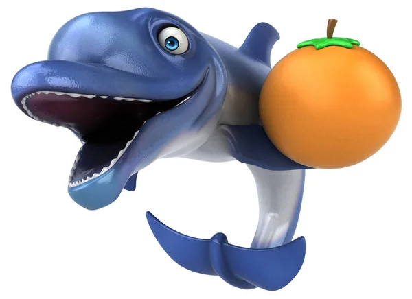 Fun Dolphin Orange Illustration — Stock Photo, Image