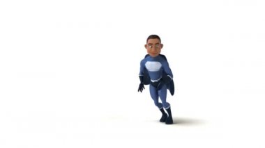 Komik çizgi film karakteri süper kahraman hiphop dansı - 3 boyutlu animasyon 