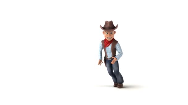 Divertente Personaggio Dei Cartoni Animati Cowboy Danza Hiphop Animazione — Video Stock