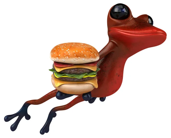 Fun Red Frog Burger Illustration — Stockfoto
