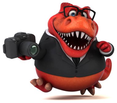 Eğlenceli Trex ile fotoğraf makinesi - 3d çizim