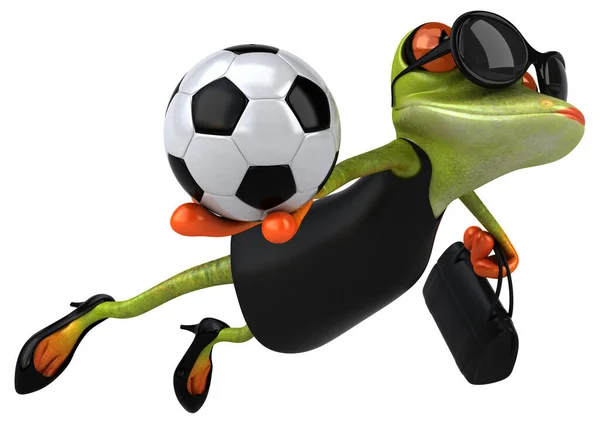 Fun Frosch Mit Ball Illustration — Stockfoto