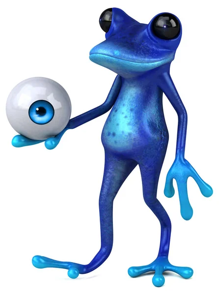 Fun Μπλε Βάτραχος Μάτι Εικονογράφηση — Φωτογραφία Αρχείου