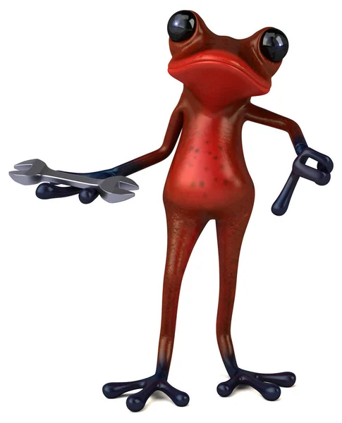 Fun Red Frog Tool Illustration — Stock Photo, Image