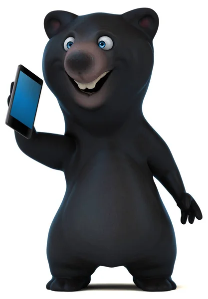 Niedźwiedź Zabawy Smartfonem Ilustracja — Zdjęcie stockowe