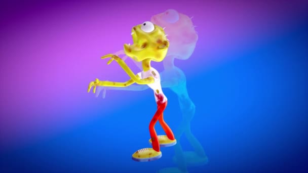 Eğlenceli Zombi Karakteri Boyutlu Animasyon — Stok video