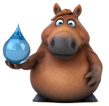 Düşürme ile eğlenceli at - 3D Görüntü