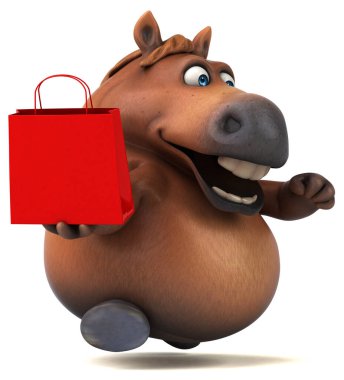 Çantayla eğlenceli at - 3D Görüntü