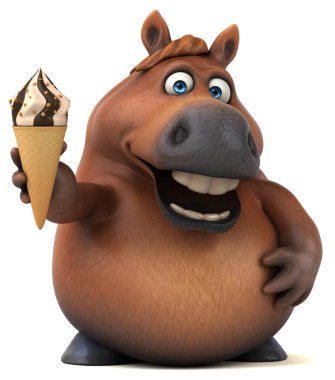Dondurmalı eğlenceli at - 3D Görüntü