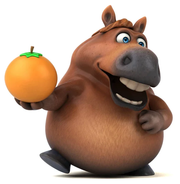 Spaßpferd Mit Orange Illustration — Stockfoto