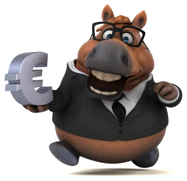 Rolig Häst Med Euro Illustration — Stockfoto