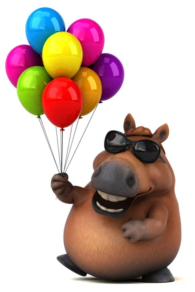Zabawa Koń Balonami Ilustracja — Zdjęcie stockowe
