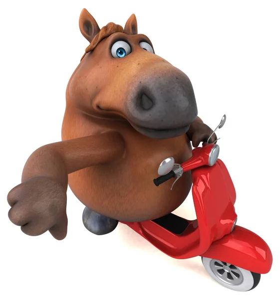 Cavalo Divertido Scooter Ilustração — Fotografia de Stock