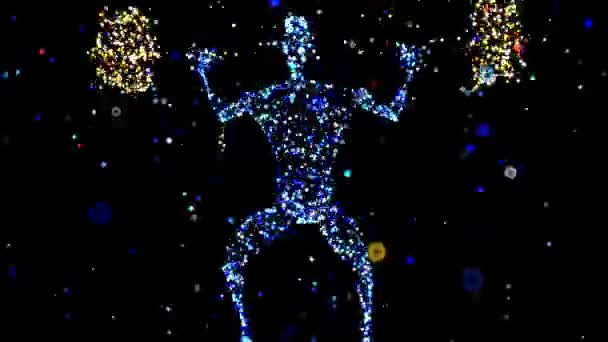 Анімація Анатомії Вправи Рентгенівського Чоловіка — стокове відео