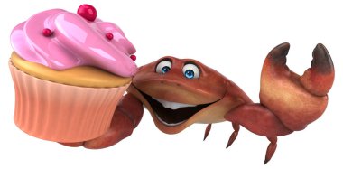 Eğlenceli yengeç kek - 3d çizim ile