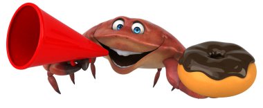 Çörekle eğlenceli yengeç - 3D Görüntü