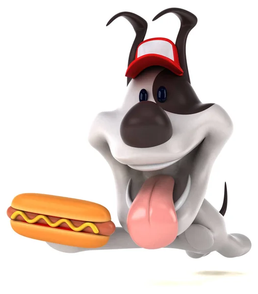 Spaßhund Mit Hotdog Illustration — Stockfoto