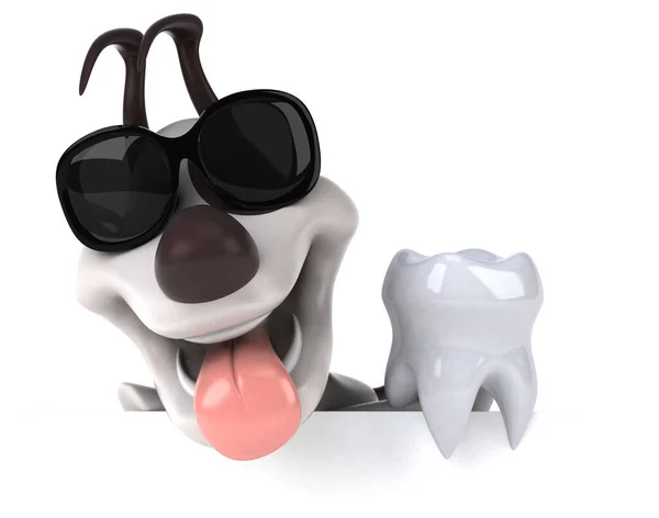 Spaßhund Mit Zahn Illustration — Stockfoto