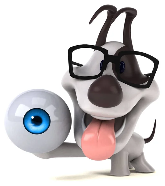 Cão Divertido Com Olho Ilustração — Fotografia de Stock