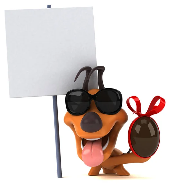Веселая Собака Яйцом Иллюстрация — стоковое фото