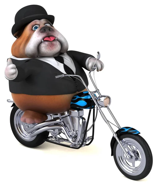 Fun Bulldog Motorce Ilustrace — Stock fotografie