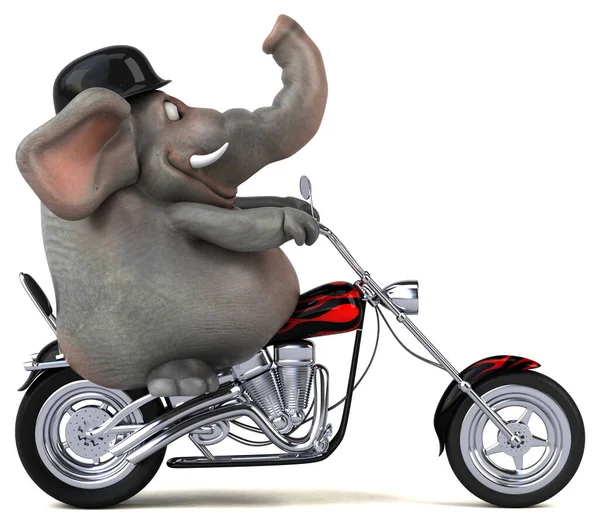 Elefante Divertido Motocicleta Ilustración —  Fotos de Stock