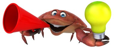 Lambalı eğlence yengeci - 3D Görüntü