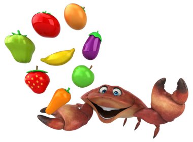 Meyveli eğlence yengeci - 3D Görüntü