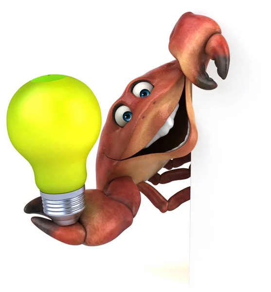 Krab Zabawy Lampą Ilustracja — Zdjęcie stockowe