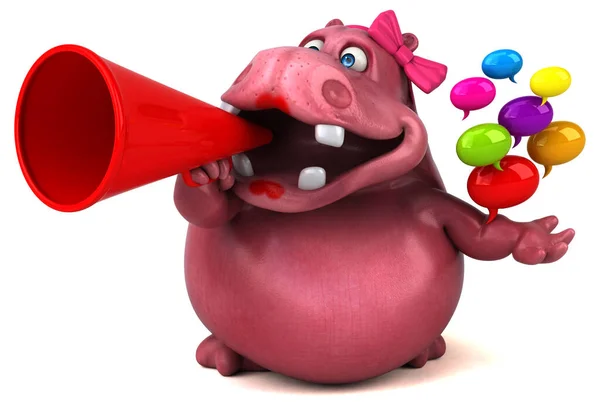 Hipopótamo Rosa Com Bolhas Ilustração — Fotografia de Stock