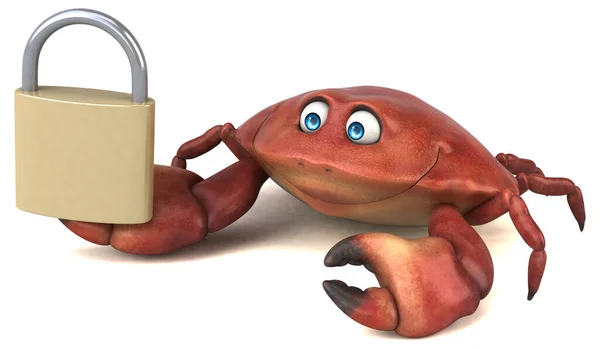 有趣的螃蟹与锁 — 图库照片