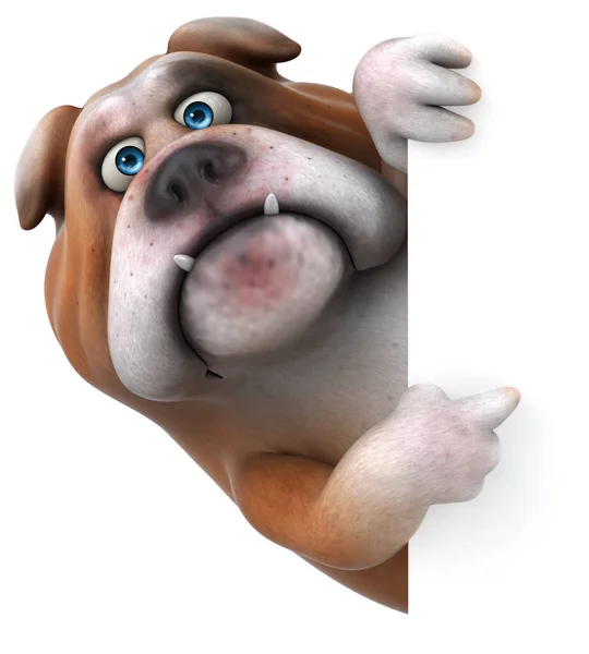 Fun Bulldog Karakter Illusztráció — Stock Fotó