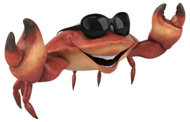 Eğlenceli yengeç karakteri - 3D Görüntü