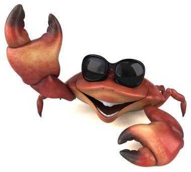 Eğlenceli yengeç karakteri - 3D Görüntü