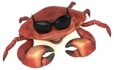 Eğlenceli yengeç karakteri - 3D Görüntü