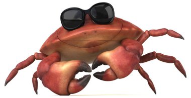 Eğlenceli yengeç karakteri - 3D Görüntü