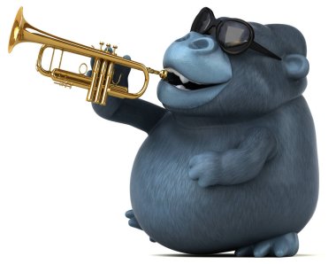 Eğlenceli goril oyunu - 3D Görüntü