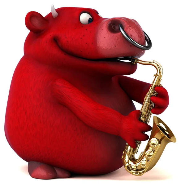 Eğlenceli kırmızı boğa oyunu - 3D Görüntü