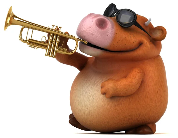 Eğlenceli inek oyunu - 3D İllüstrasyon