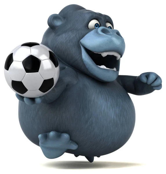 Gorila Divertido Com Bola Ilustração — Fotografia de Stock