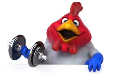 -3d çizim ile eğlenceli tavuk ağırlık