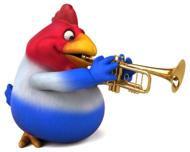 Eğlenceli tavuk oyunu - 3D İllüstrasyon