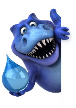 Eğlenceli dinozor ile damla - 3d çizim