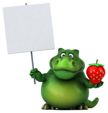 Çilek - 3d çizim ile eğlenceli dinozor