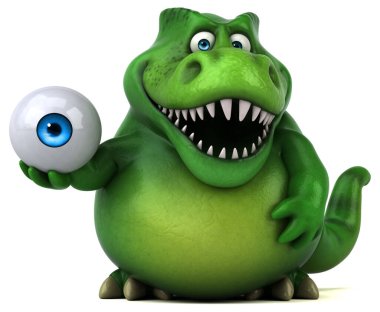 Gözlü eğlenceli dinozor - 3D Görüntü
