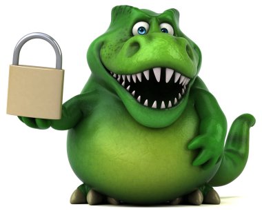 Kilitli eğlenceli dinozor - 3D Görüntü