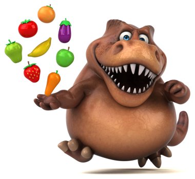 Meyveli Eğlence Trex - 3D İllüstrasyon